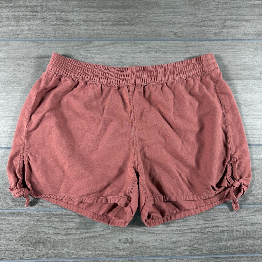 Madewell Shorts XS Rust Pink Elastic Waist Side Tie Pull On Cotton Blend